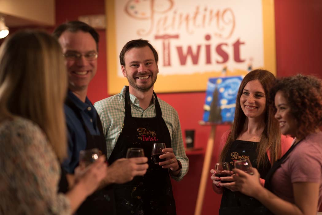 paint and sip party at painting with a twist